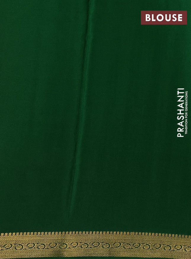 Pure mysore silk saree red and green with allover zari weaves and zari woven border