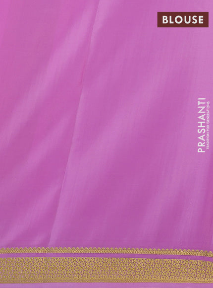 Pure mysore silk saree light pink with allover zari weaves and zari woven border
