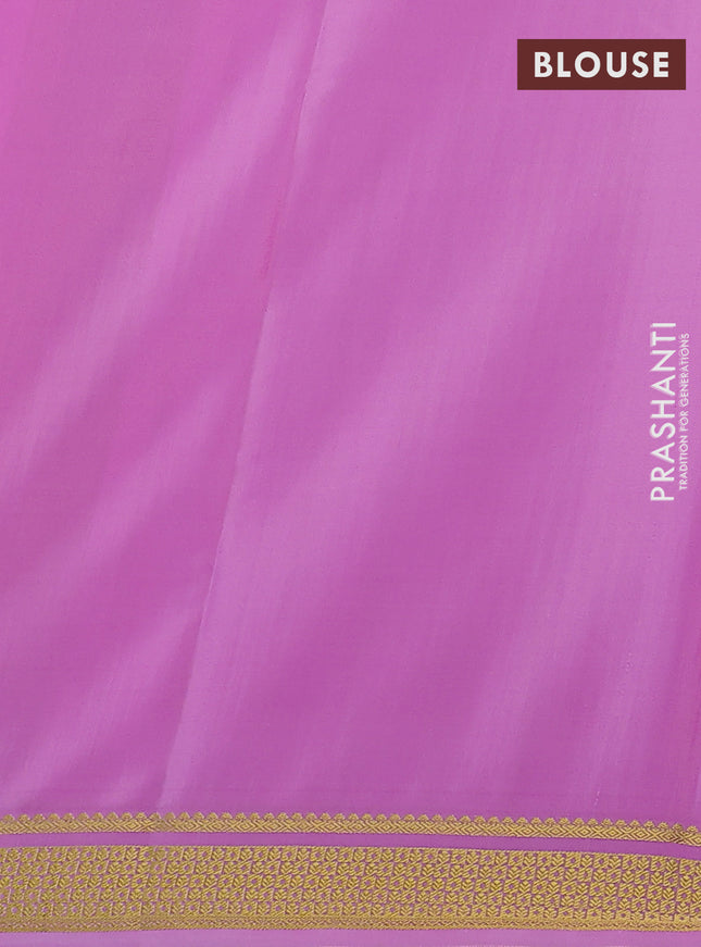 Pure mysore silk saree light pink with allover zari weaves and zari woven border
