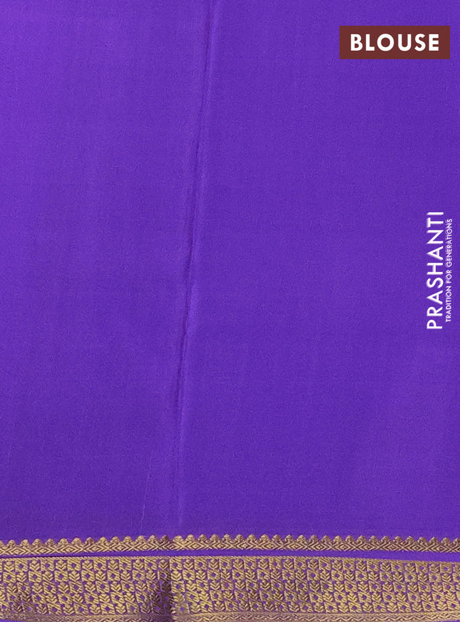 Pure mysore silk saree lavender with allover zari weaves and zari woven border