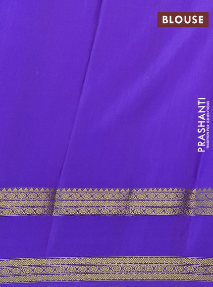 Pure mysore silk saree lavender with allover zari weaves and rettapet zari woven border