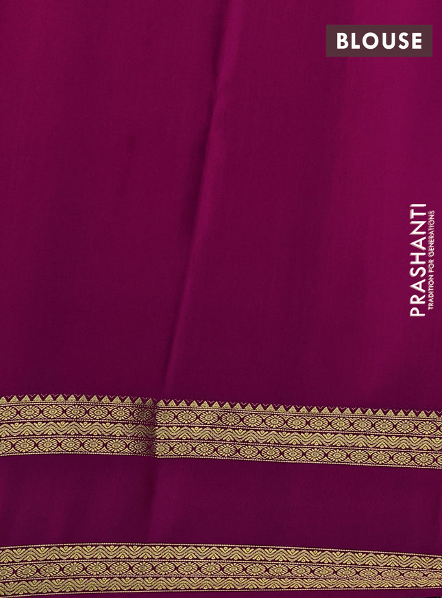 Pure mysore silk saree magenat pink with allover zari weaves and rettapet zari woven border