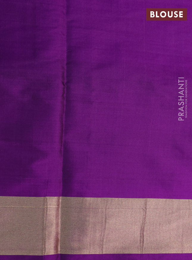 Banarasi tissue partly saree rose gold and purple with plain body and piping border