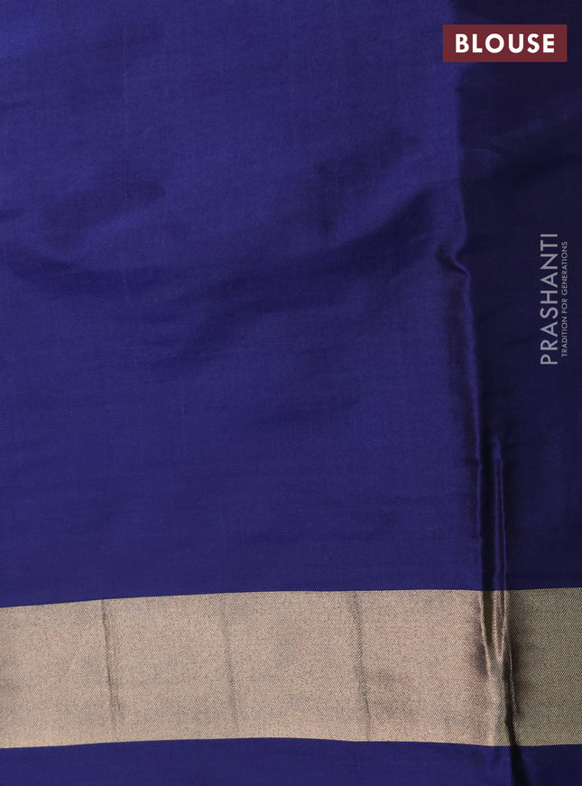 Banarasi tissue partly saree gold and navy blue with plain body and piping border