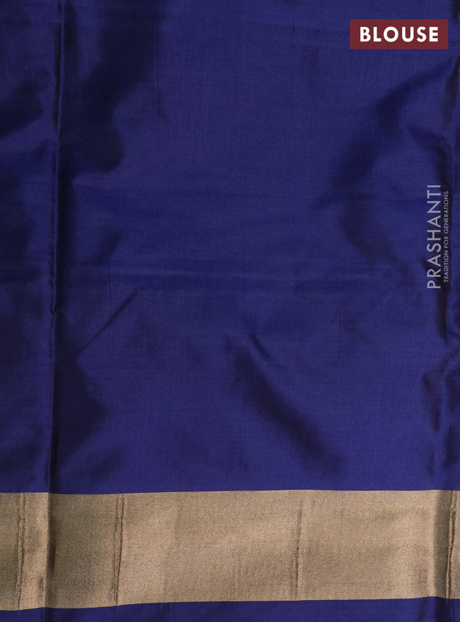 Banarasi tissue partly saree gold and navy blue with plain body and piping border