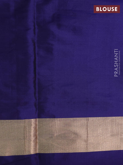 Banarasi tissue partly saree gold and navy blue with plain body and piping border
