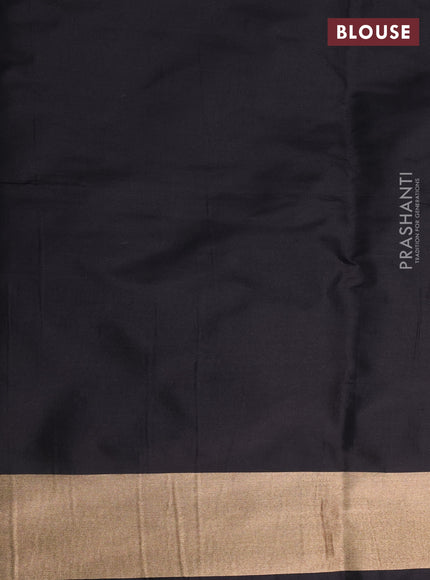 Banarasi tissue partly saree gold and black with plain body and piping border