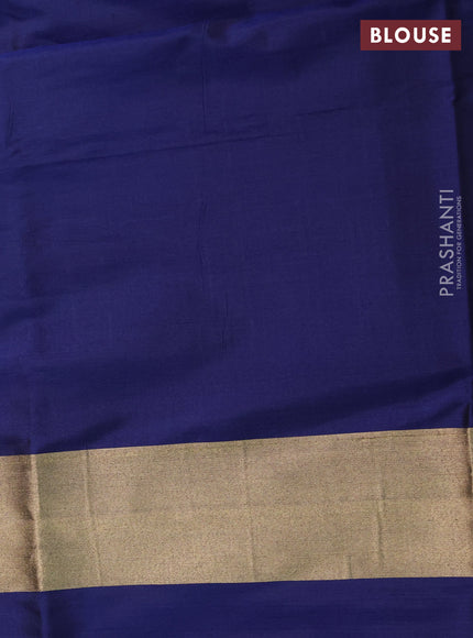 Banarasi tissue partly saree gold and navy blue with plain body and piping border