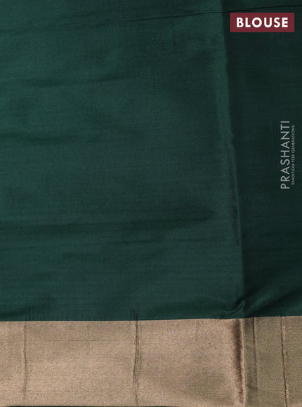 Banarasi tissue partly saree gold and green with plain body and piping border