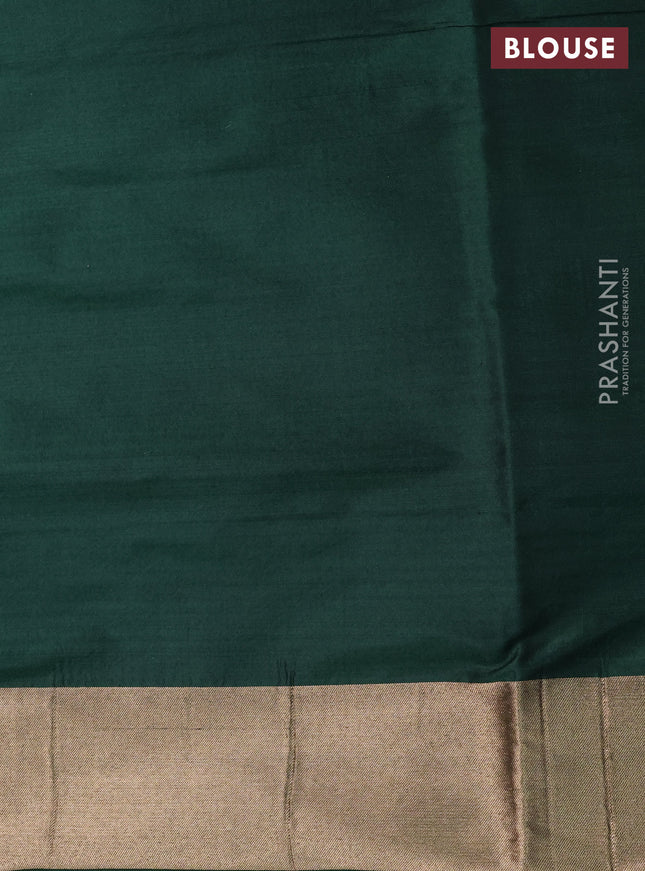 Banarasi tissue partly saree gold and green with plain body and piping border