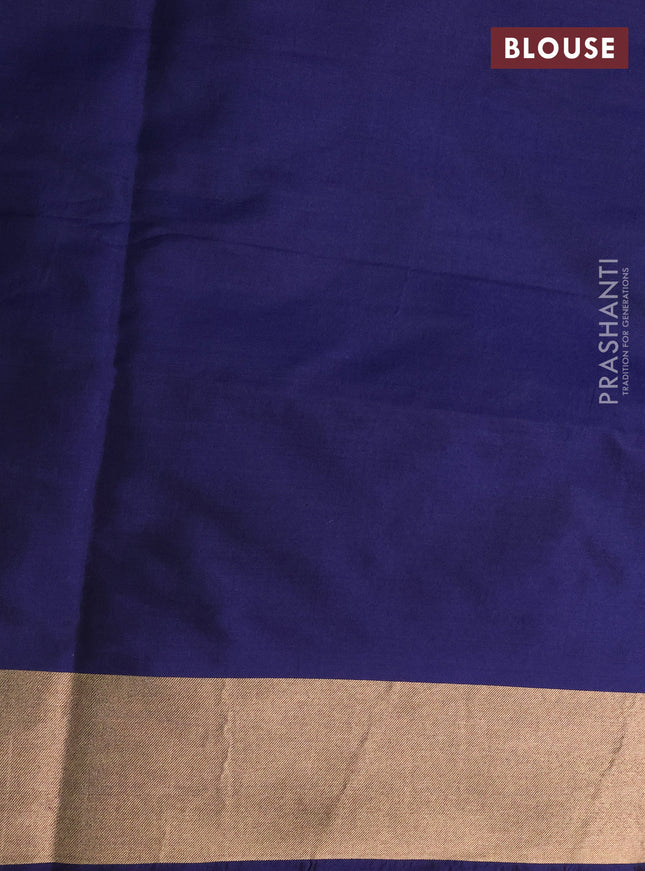 Banarasi tissue partly saree gold and navy blue with plain body and piping border