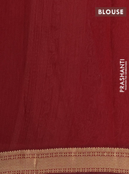 Semi maheshwari cotton saree dark mustard and maroon with allover ikat prints and zari woven border