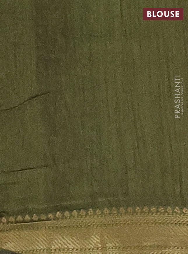 Semi maheshwari cotton saree deep jamun and sap green with allover prints and zari woven border