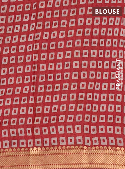 Semi maheshwari cotton saree coffee brown and maroon with allover prints and zari woven border