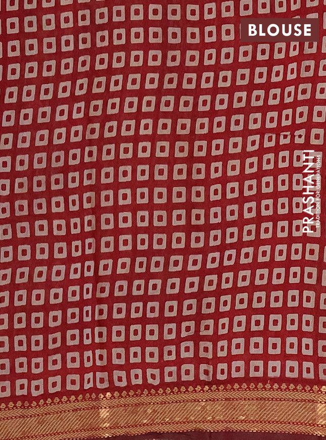 Semi maheshwari cotton saree black and maroon with ikat butta prints and zari woven border