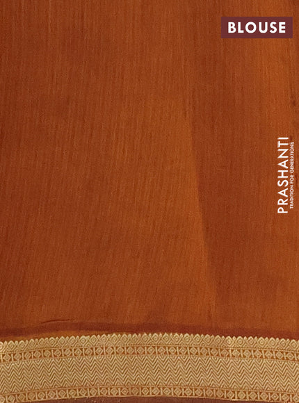 Semi maheshwari cotton saree deep maroon and dark mustard with allover kalamkari prints and zari woven border