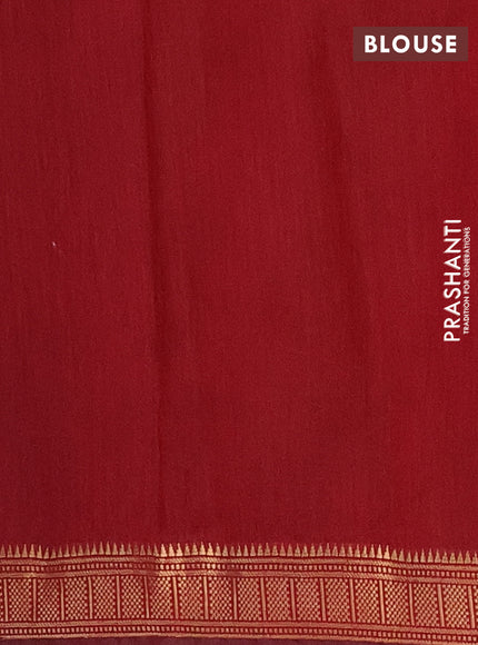 Semi maheshwari cotton saree maroon and dark mustard with allover pichwai prints and zari woven border