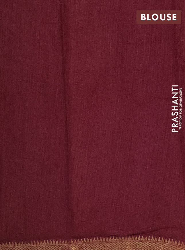 Semi maheshwari cotton saree sap green and maroon with allover pichwai prints and zari woven border