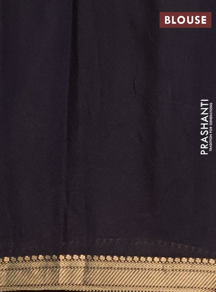 Semi maheshwari cotton saree maroon and black with allover butta prints and zari woven border