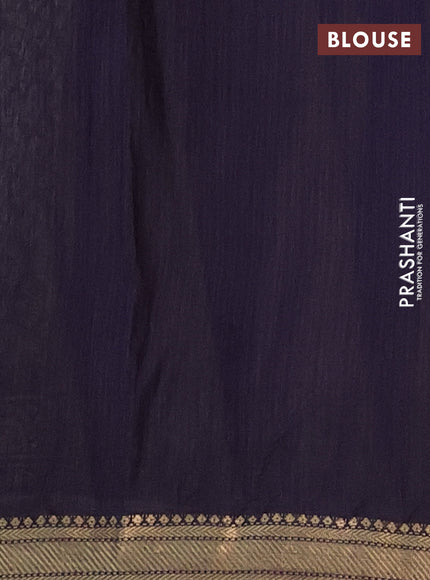 Semi maheshwari cotton saree sap green and dark blue with allover butta prints and zari woven border