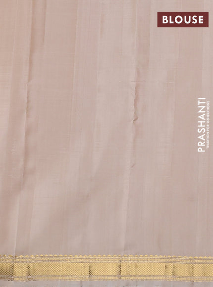 Pure kanchipuram silk saree cream with zari woven buttas and zari woven border