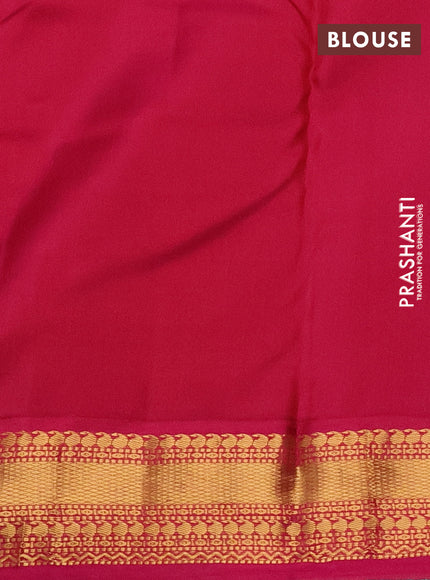Pure kanchipuram silk saree teal blue and pink with zari woven buttas and zari woven korvai border