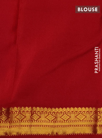 Pure kanchipuram silk saree cs blue and red with allover small zari checks and zari woven korvai border