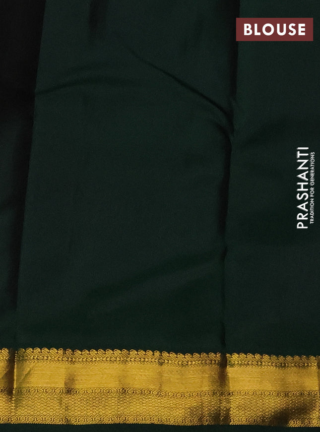 Pure kanchipuram silk saree red and bottle green with allover zari weaves and zari woven korvai border