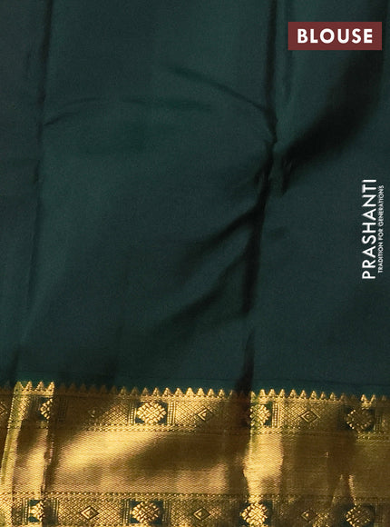 Pure kanchipuram silk saree red and green with zari woven buttas and zari woven korvai border