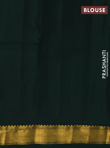 Pure kanchipuram silk saree pink and dark green with zari woven buttas and zari woven korvai border