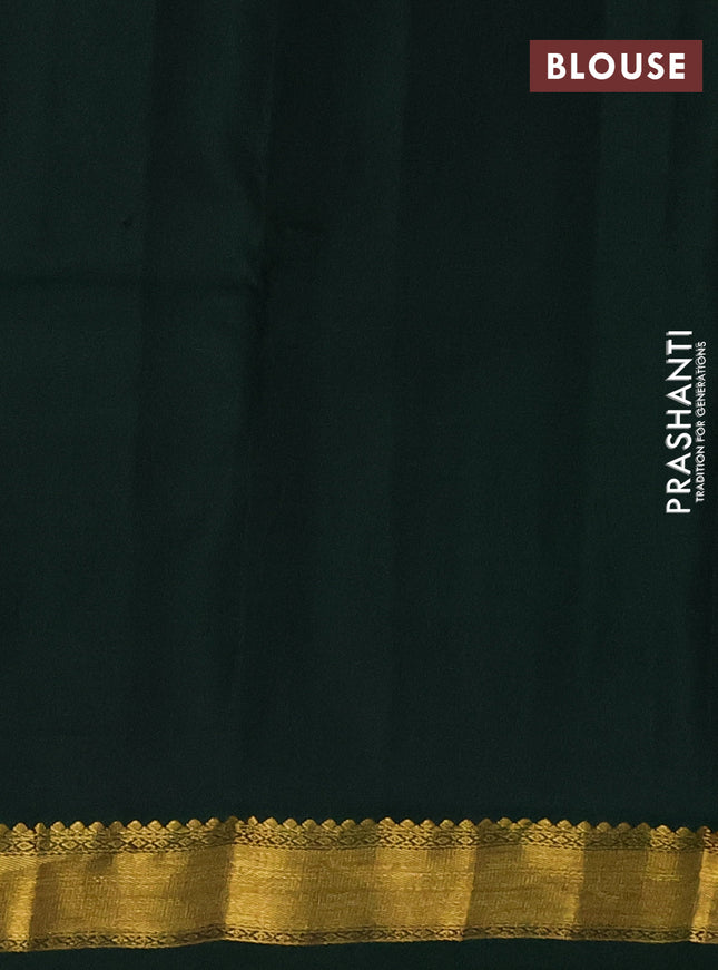 Pure kanchipuram silk saree pink and dark green with zari woven buttas and zari woven korvai border