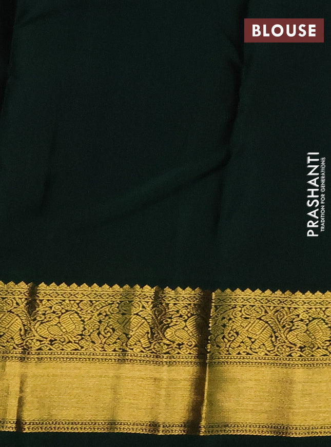 Pure kanchipuram silk saree red and green with zari woven buttas and zari woven korvai border