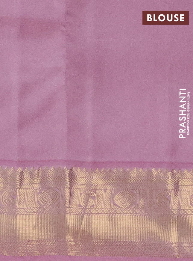 Pure kanchipuram silk saree teal green and pastel pink with zari woven buttas and zari woven border