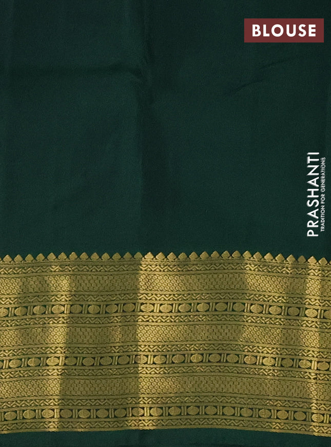 Pure kanchipuram silk saree mango yellow and green with zari woven buttas and zari woven korvai border