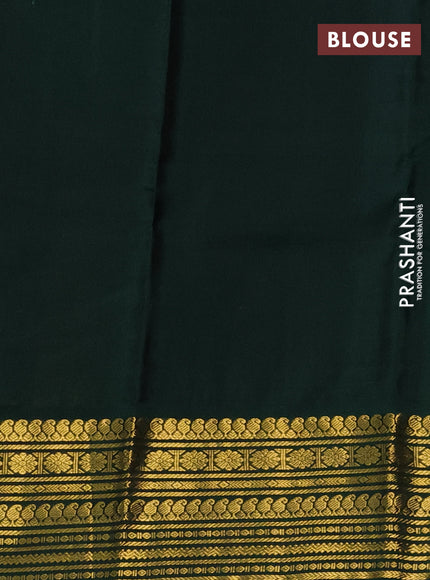 Pure kanchipuram silk saree red and dark green with zari woven buttas and zari woven korvai border