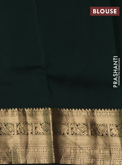Pure kanchipuram silk saree light pink and dark green with zari woven buttas and zari woven korvai border