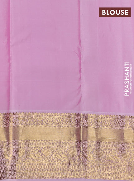 Pure kanchipuram silk saree pink and pastel pink with zari woven buttas and zari woven korvai border