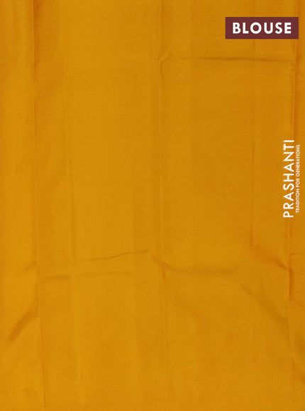 Pure kanchipuram silk saree purple and mustard yellow with allover checks & zari buttas and zari woven butta border