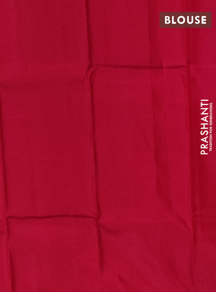 Pure kanchipuram silk saree blue and pink with allover checks & zari buttas and zari woven butta border