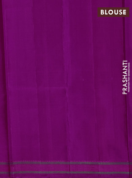 Pure kanchipuram silk saree magenta pink with woven buttas and thread woven border