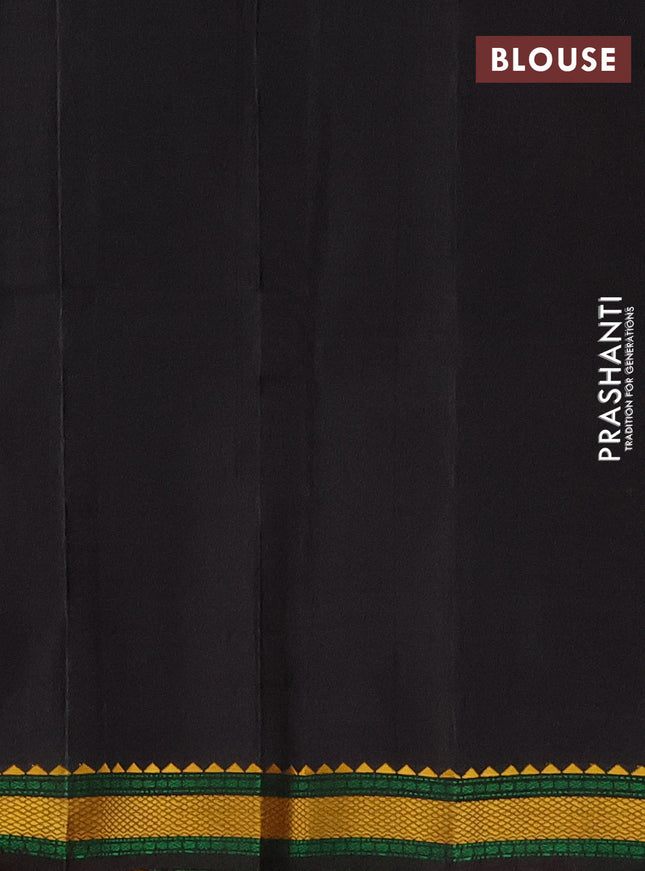 Pure kanchipuram silk saree deep coffee brown with woven buttas and thread woven border