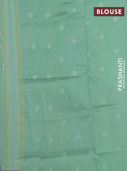 Semi sambalpuri silk saree purple and teal green shade with allover ikat weaves and thread woven border