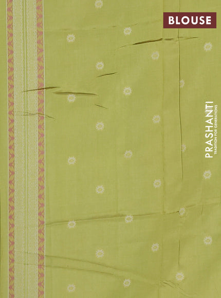Semi sambalpuri silk saree green and lime green with allover ikat weaves and thread woven border