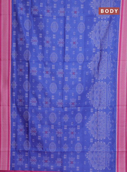 Semi sambalpuri silk saree lavender shade and pink with allover ikat weaves and thread woven border