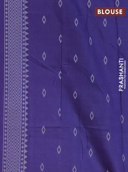 Semi sambalpuri silk saree pink and violet with allover ikat weaves and thread woven border