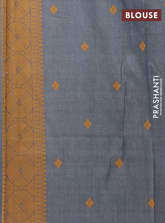 Semi sambalpuri silk saree grey shade and dark grey with allover thread & zari weaves and thread woven border
