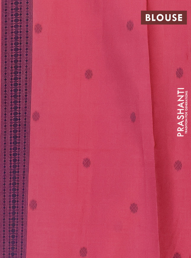 Semi sambalpuri silk saree candy pink and maroon shade with allover ikat butta weaves and thread woven border