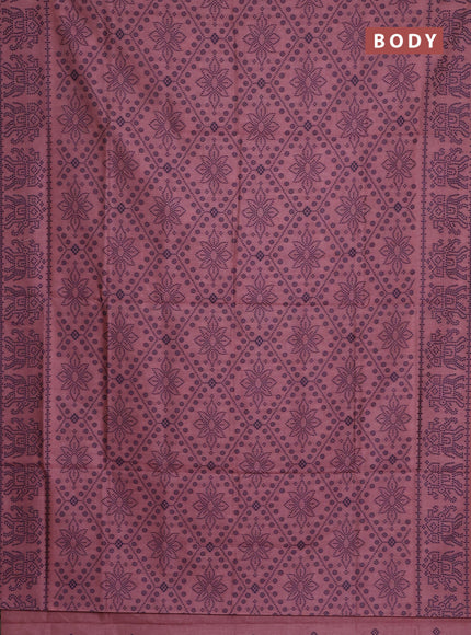 Semi sambalpuri silk saree pastel peach with allover thread weaves and thread woven border