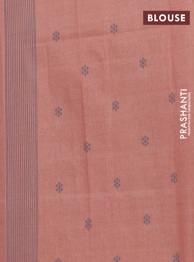 Semi sambalpuri silk saree rust shade and grey with allover ikat butta weaves and thread woven border