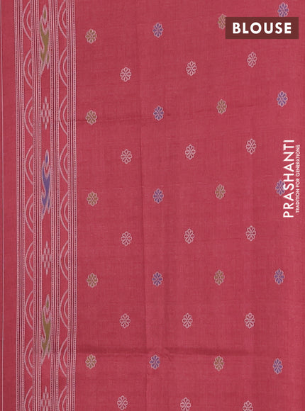 Semi sambalpuri silk saree green and maroon with allover warli ikat weaves and thread woven border